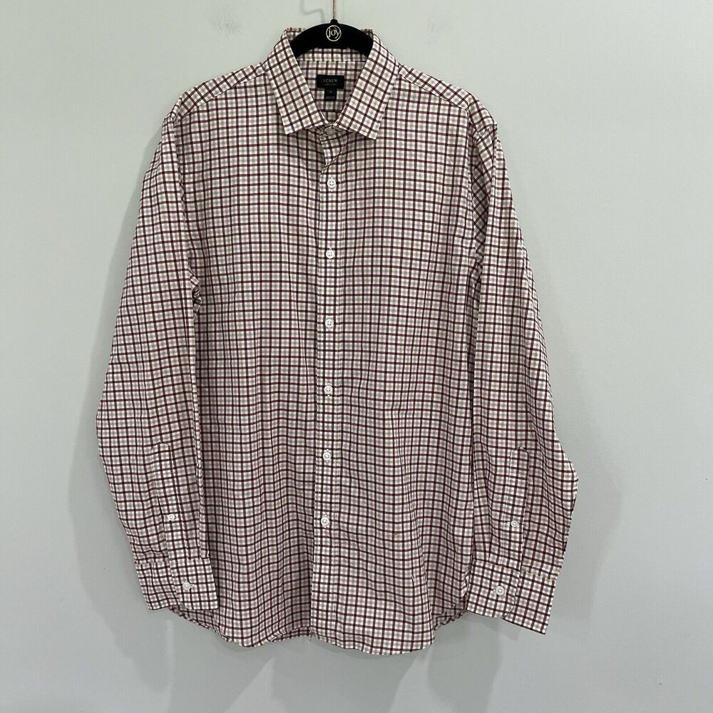 J. Crew Ludlow 120’s 2 Ply Men’s Button Up Plaid Shirt‎ Size Medium Cotton